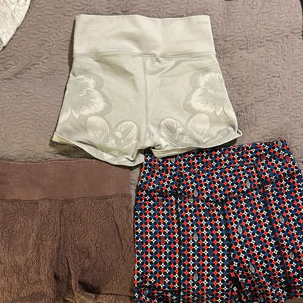 Biker Shorts Bundle!! Size XS Brown, Size S Grey, Size S Multicolor